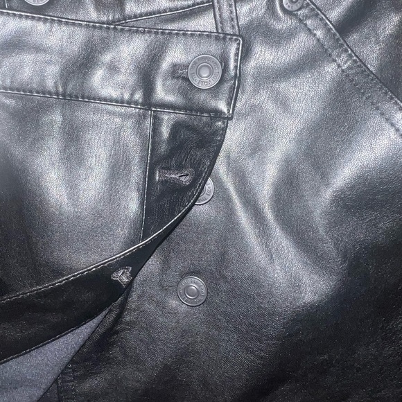 Free People We the Free Black Faux Leather Mini Skirt - Picture 5 of 7